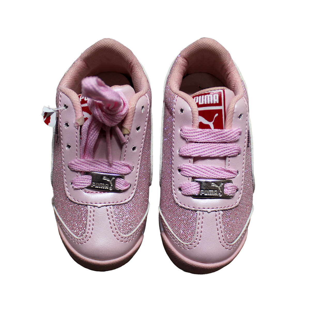 Imagen real de Tenis de niña, rosas con brillos "Tipo Puma"